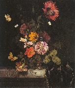Lachtropius, Nicolaes Flowers in a Gold Vase oil painting reproduction
